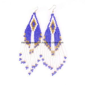 Hot-Sale 4 Colors New Arrival Bohemian Woven Beaded Tassel Earrings