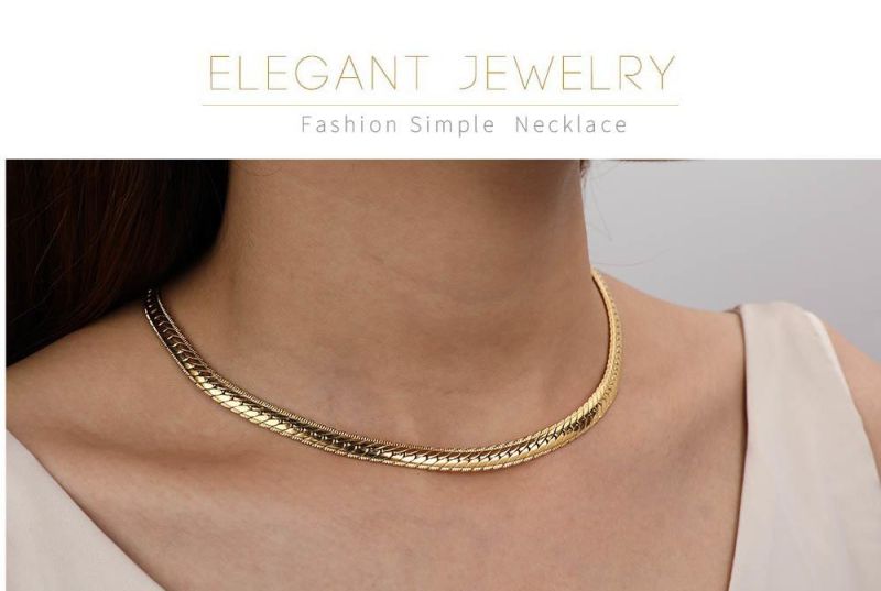 Latest Minimalist Gold Chain Brass Choker Necklace Fashion Women Ladies Necklaces Jewelry