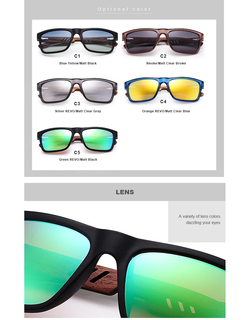 Custom Logo Fashion Cheap Bamboo Polarized Sunglasses