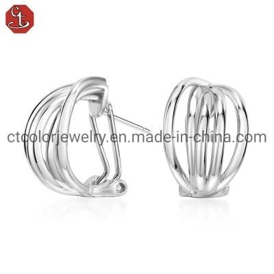 Jewelry Silver Plated Plain Ladies Fashion Earrings