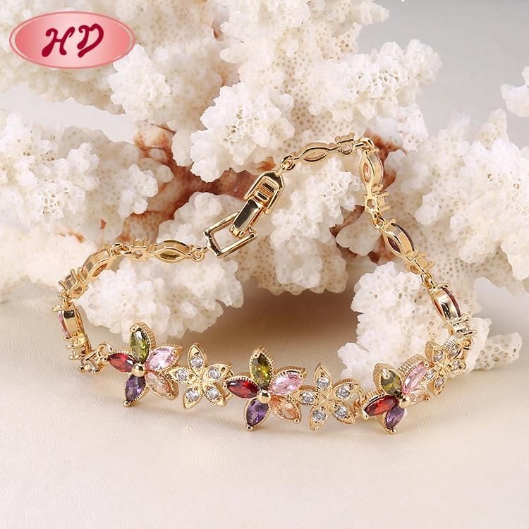 2020 China Ruby Zircon 18K Gold Jewelry Bracelet Women