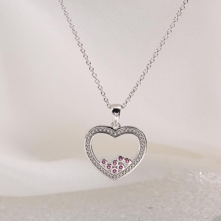 925 Silver Fashion Accessories Heart Shape Luxury Women Jewellery Factory Wholesale Fashion Jewelry New Design CZ Fine Necklace