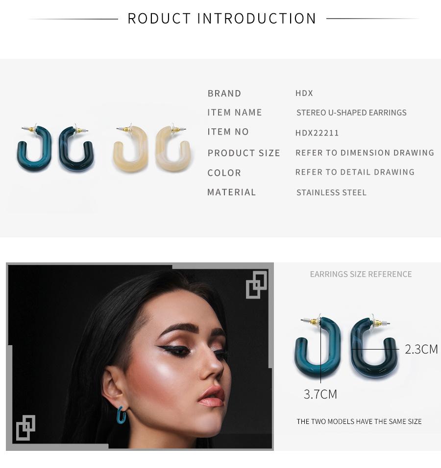 U-Shaped Beauty Style Atmospheric Earrings