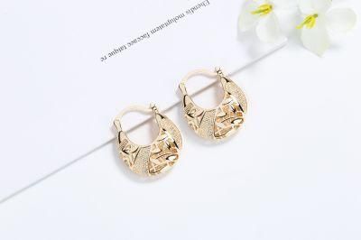 Jewelry Earrings Gold Plated Round Vintage Lady Hoop Earrings