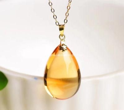 18K Gold Citrine Pendant China Donghai Crystal