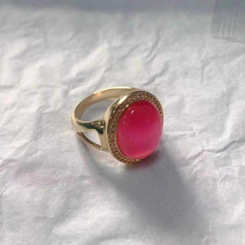 New Arrival Fashion Jewelry 925 Sterling Silver Jewelry Gold Plated Manufacturer High Quality Red Gems Ring