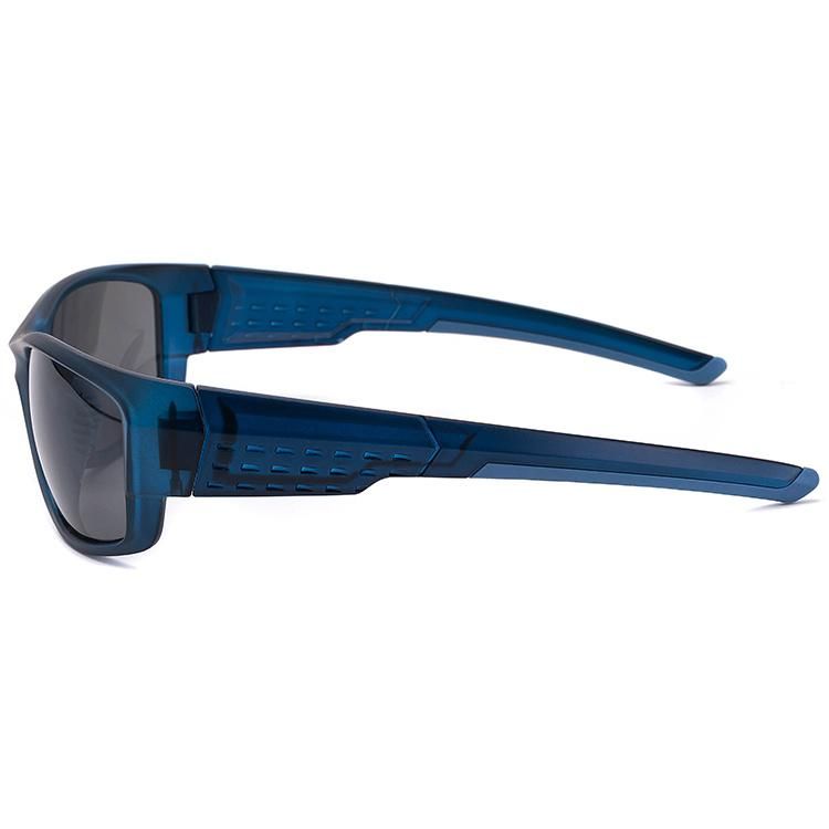 Crystal Dark Blue Plastic Sport Sunglasses
