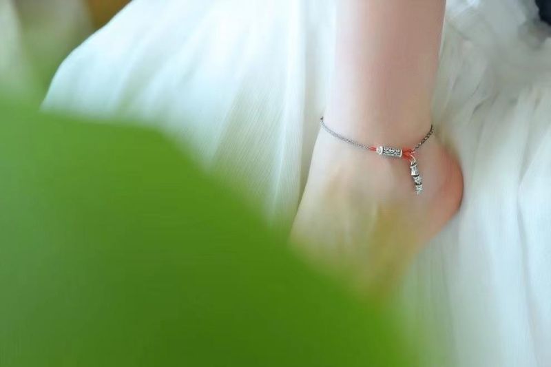 Fashion 925 Sterling Silver Fish Anklets China Donghai Crystal Market