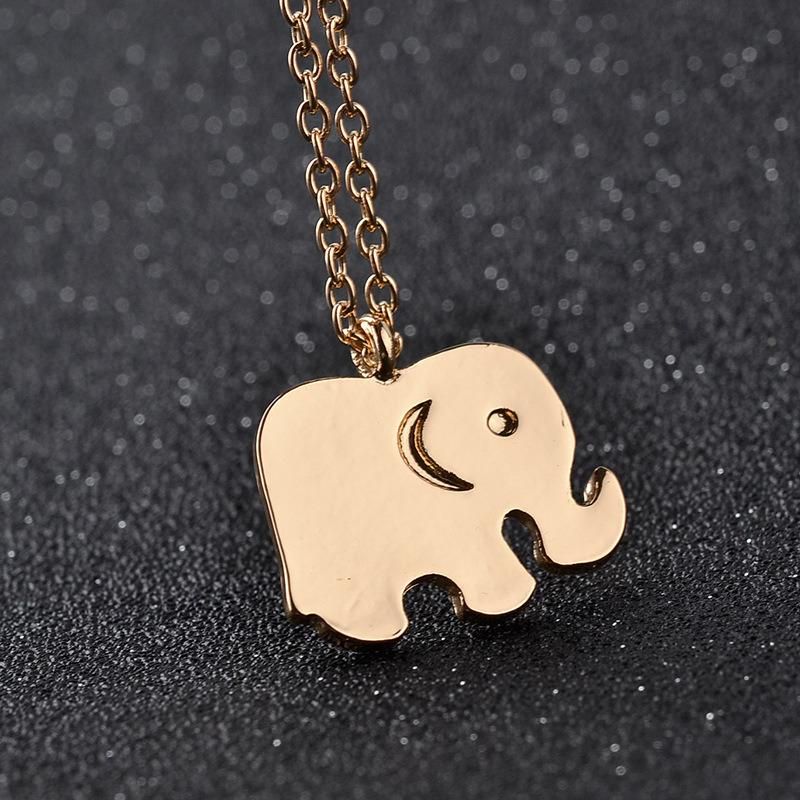 Plain Metal Custom Gold Plated Elephant Necklace