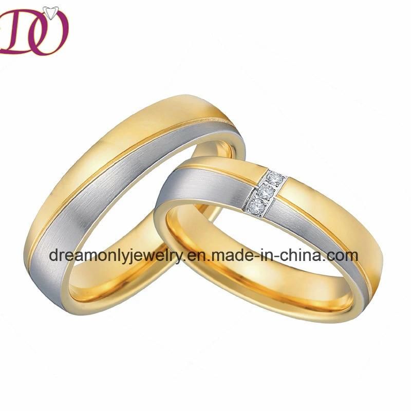 Ebay New Fashion Hot Sale Wedding Band Ring Stainless Steel Ring Engagement Couple Finger Ring