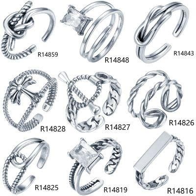 Wholesale 925 Sterling Silver Creative Knot Twisted Personality Opening Ring