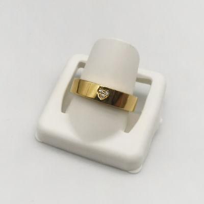 Trendy Yellow Gold Solitaire Ring Ladies Natural Gemstone Finger Rings Designs