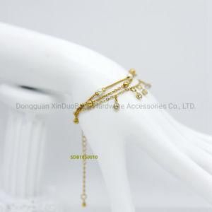 3 Strands Chain Gold Plated Bracelet Fashion Jewelry Accessories