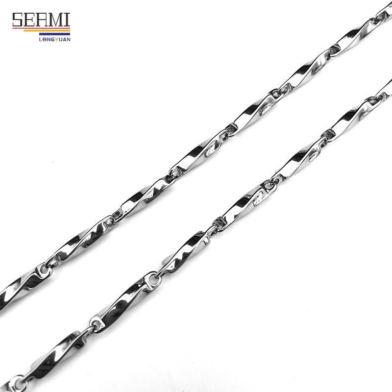 Titanium Steel Stainless Steel Twisted Stick Melon Seed Chain Bracelet