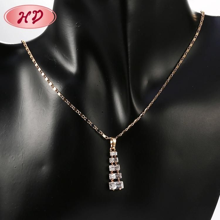 Lady Cubic Zirconia Brass Jewelry 18 K Gold Plated New Fashion Jewelry Set
