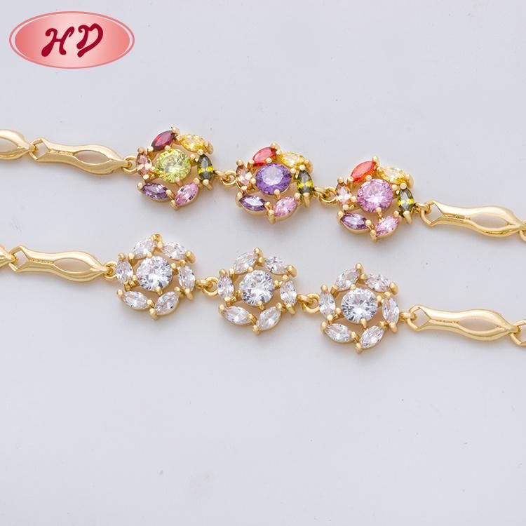 New Fashion Design Fancy Fashion 18K Gold Plated Bracelet with Cubic Zirconia