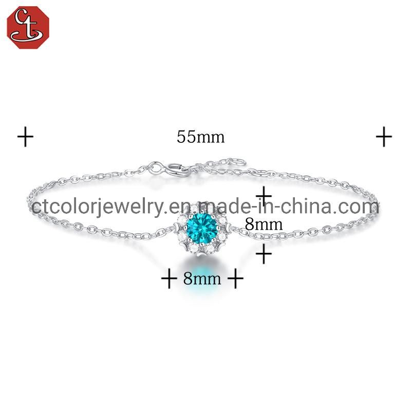 925 Sterling Silver Charm Moissanite diamond bracelet Fashion Jewelry Bracelet for Women