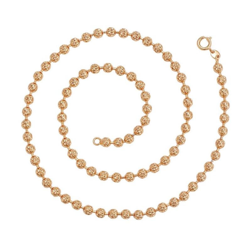 Classical Gold Chain Necklaces Beaded 18K Gold Plated Chain Necklace