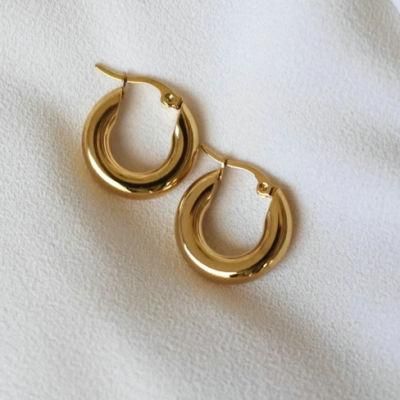 New Design Stainless Steel Earrings Minimalist Style/22mm Diameter