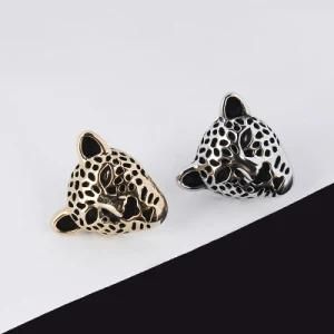 Vintage Charm Leopard Head Design Rhinestone Ear Clip Cuff Earring