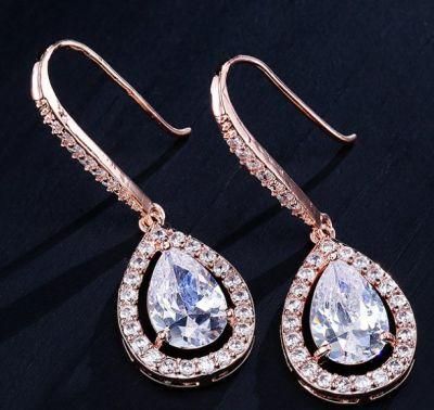 Bridal CZ Dangle Earring Necklace Jewelry, Wedding CZ Earring Jewelry, Bridesmaid Earring