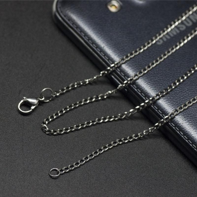 Stainless Steel Jewelry Necklace Square Line Cuban Chain