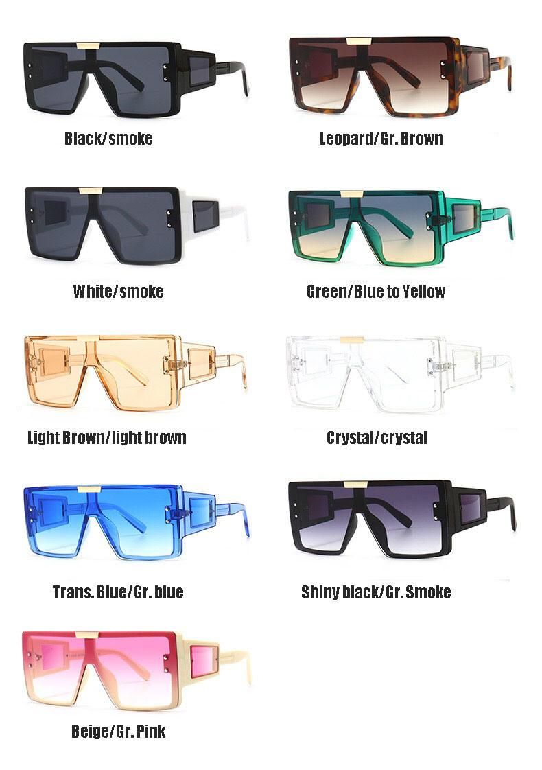 Women Sun Shades Eyewear 2021 Trendy Fashion Multicolor Oversize Sunglasses