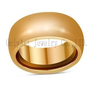 18k Gold Plated Shiny Polished Steel Ring (OTR0348)