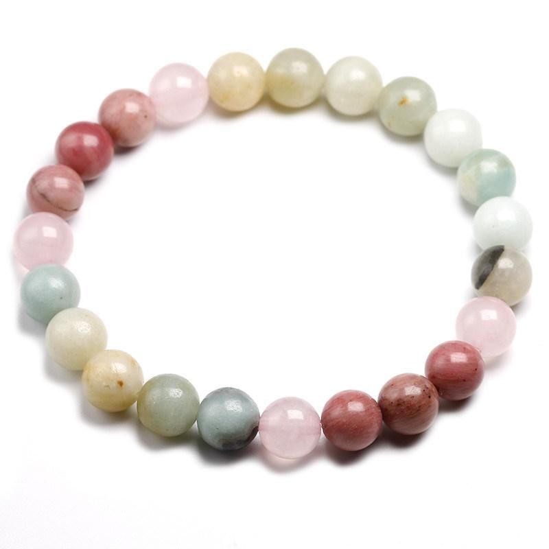 Natural 8mm Rhodochrosite Amazonite Beads Necklace Peaceful Heart 108 Bead Mala Jewelry Buddha Prayer Bracelet Necklace