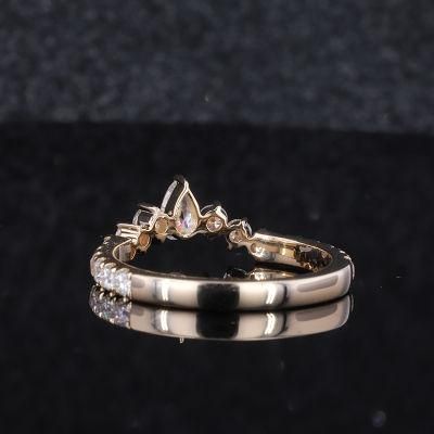 New Coming 14K 18K Gold Plated Basic Design Yellow Ring Synthetic Moissanite Jewelry Rings