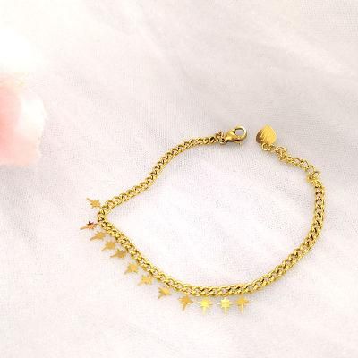 Manufacturer Custom 18K Gold Plated Fashion Jewelry Bracelet High Quality Waterproof Stainless Steel 316L Jewelry Star Bracelet
