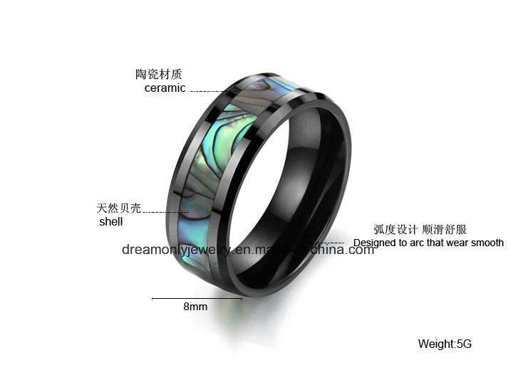 Colorful Ceramic Ring Shell Inlay