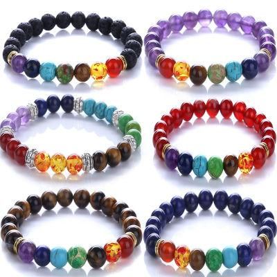 Natural Stone Colorful Chakra Energy Bracelet Fashion Accessories Jewelry