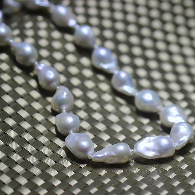 14-16mm Large Baroque Natural Cultured Freshwater Pearl Choker Necklace (XL120006)