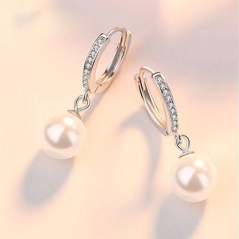 Pearl Earrings Genuine Natural Freshwater Pearl 925 Sterling Silver Earrings Pearl Jewelry