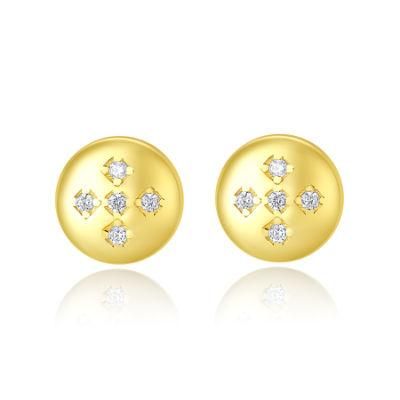 Charming Colours CZ Earrings Fashion 925 Silver 14K Custom Ear Studs