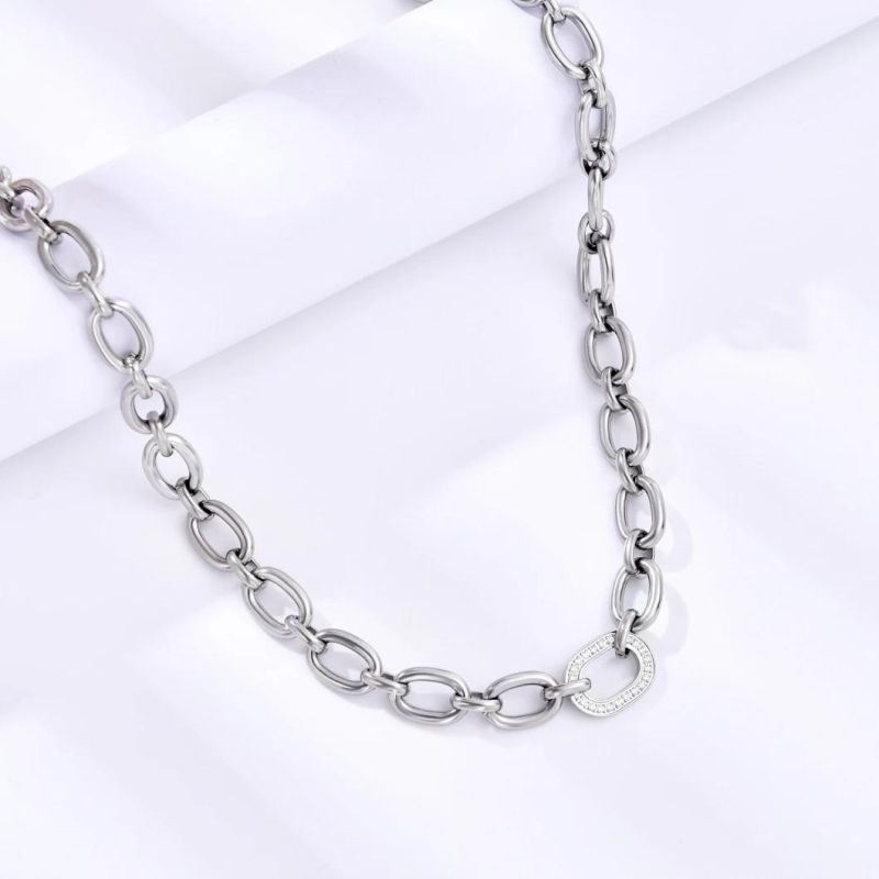 Hand Make Fashion Stainless Steel Jewelry Necklace with High Quality Claw Zircon Gift Jewellery