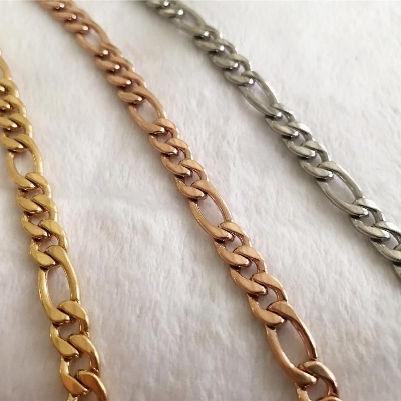 1: 3 Figaro Chain Bracelet Necklace for Leasure Men Costume Accessories