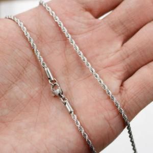 Twist Chain 2mm Stainless Steel Silver Necklace Jewelry Accessories Wholesale
