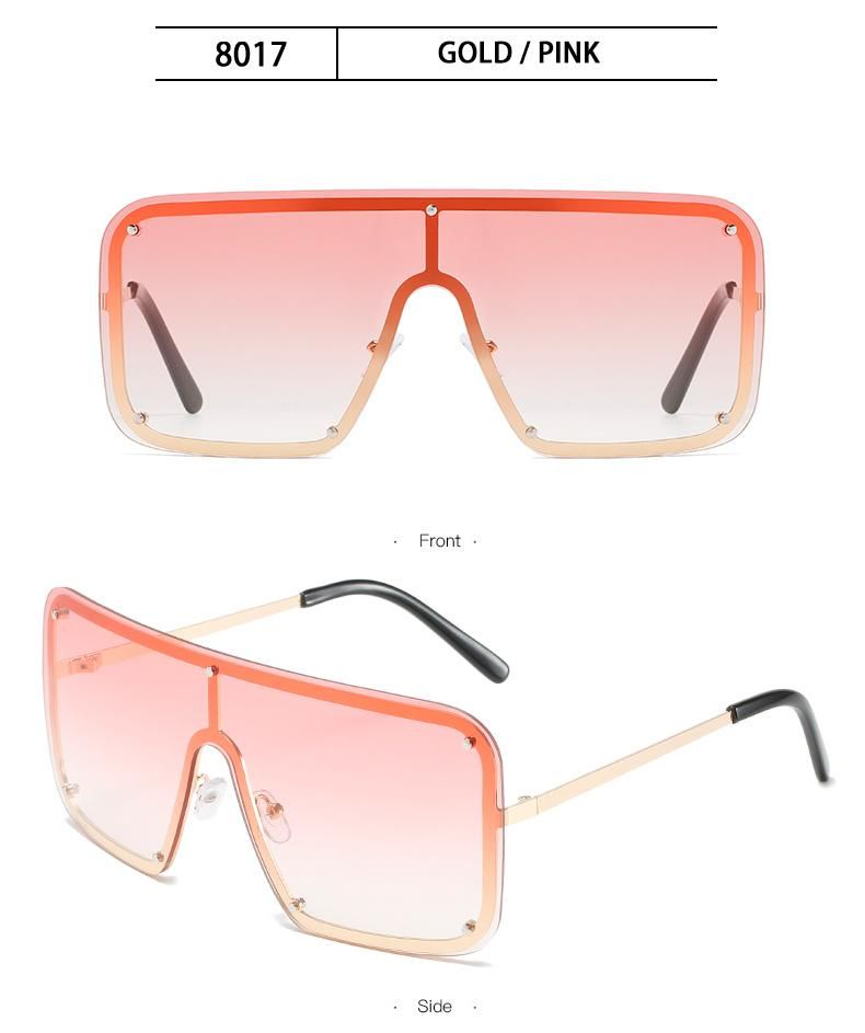 Sunglasses for New Trend Big Frame Sunglasses Female Gradient Color One-Piece Colorful Sunglasses Cross-Border Ins Square Glasses
