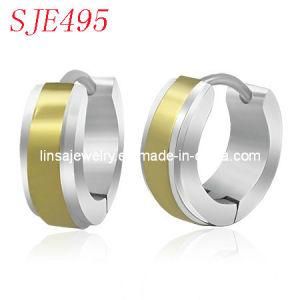 Fashion Men&prime;s Jewelry Gold Stainless Steel Earring (SJE495)
