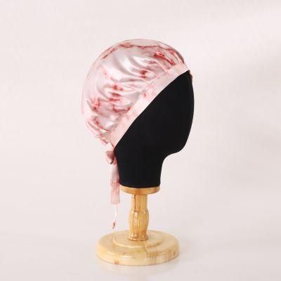 Whosale Hair Bonnets Silk Custom Logo Kids Adult Silk Bonnet with Tie