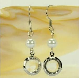 Long Brass Earrings Pearl Earrings for Woman