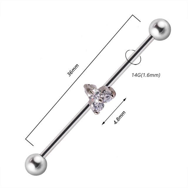 Titanium Industrial Barbelss Moon&Flower Series Body Piercing jewelry, Sold as Piece