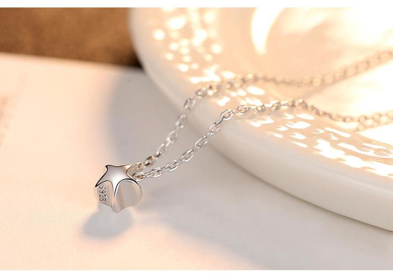 925 Sterling Silver Chain Star Necklace for Office Lady