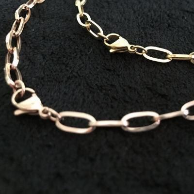 New Style Plated 18K Gold Necklace Square Wire Cable Chain