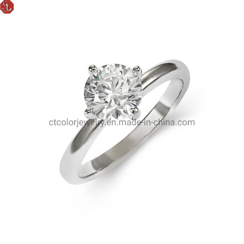Wholesale Fashion custom wedding Ring special big luxury white plated Ring