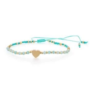 Fashion Women Adjustable Heart Natural Stone Bracelet