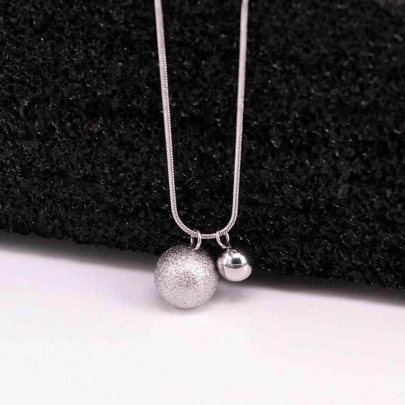 Snake Bone Chain Small Big Round Bead Pendant Necklace