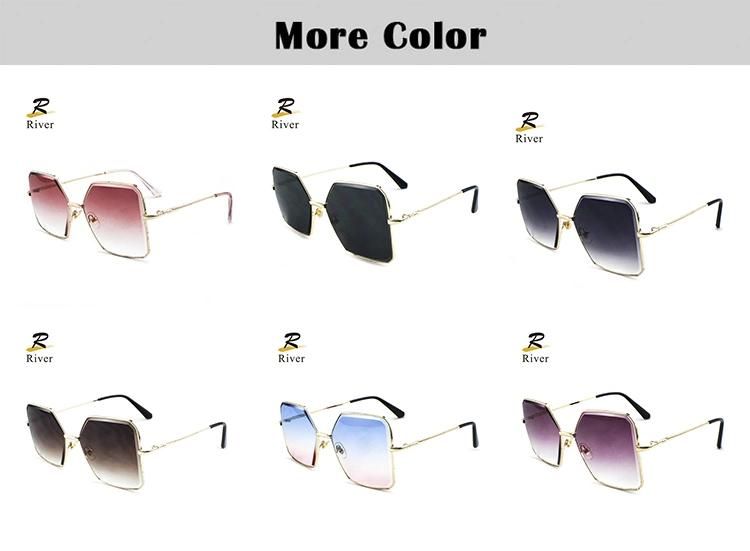 New Custom Logo Light Ready Metal Frame Women Sunglasses